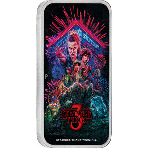Stranger Things - Season 3 2026 1oz Silver Coloured Rectangular Coin - reverse