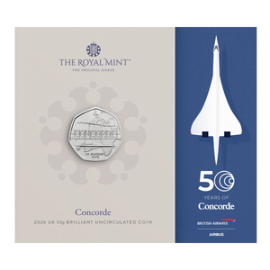 Concorde 2026 UK 50p Brilliant Uncirculated Coin - front