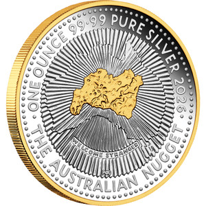 40th Anniversary of the Australian Gold Coin Program 2026 1oz Silver Proof Gilded Coin - reverse