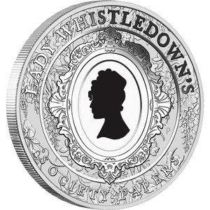 Bridgerton - Lady Whistledown 2026 1oz Silver Coloured Coin - reverse