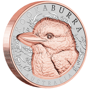 2025 Native Impressions - 1oz Kookaburra Silver Super Incused Rose Gold Coin - reverse angle