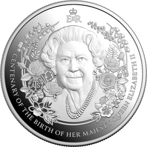 2026 $5 1oz Fine Silver Proof Coin - HM Queen Elizabeth II Centenary of Birth - reverse