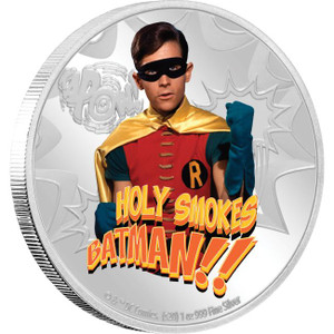 2020 BATMAN ’66 – ROBIN 1oz Silver Coin - reverse view 2020 BATMAN ’66 – ROBIN 1oz Silver Coin - reverse view