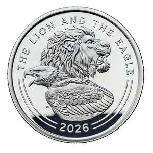 The Lion and The Eagle 2026 UK 1oz Silver Proof Coin - reverse