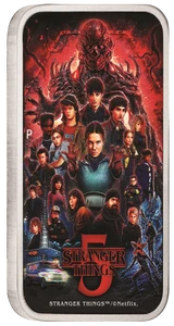 Stranger Things - Season 5 2026 1oz Silver Rectangular Coloured Coin - reverse angle