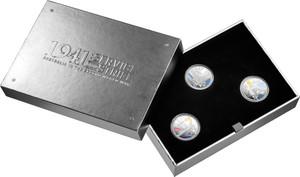 2026 20c Coloured Silver Proof Three-Coin Set - 1941: Service Amid Strife presentation open