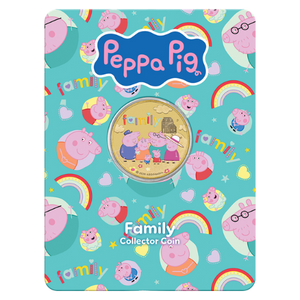 Peppa Pig - Family 2026 Collector Coin in Card - coin in card front