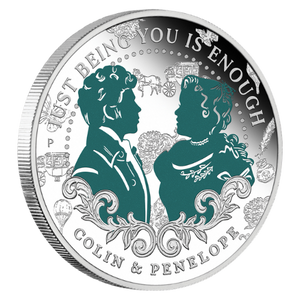 Bridgerton - Colin and Penelope 2026 1/2oz Silver Proof Coloured Coin - reverse