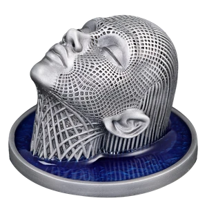 2026 Lady Waterfall Wireframe Art $2 Niue 2oz Silver Antiqued Coin - reverse
