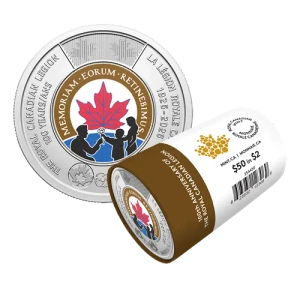 2026 $2 100th Anniversary of The Royal Canadian Legion Colourized Special Wrap Roll - coin and roll