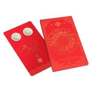 2027 $1 Lunar Series - Year Of The Goat Uncirculated Two-Coin Set - coin in card