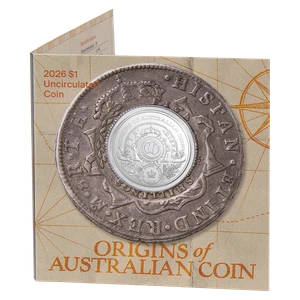 2026 $1 Origins Of Australian Coin - Holey Dollar Uncirculated Coin - coin in card