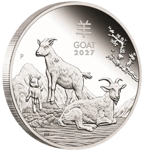 Australian Lunar Series III 2027 Year of the Goat 1oz Silver Proof Coin - reverse