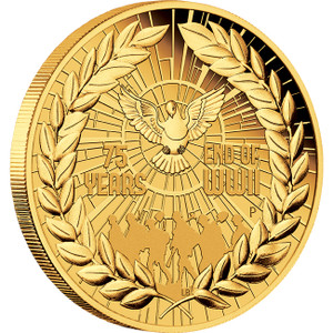 End of WWII 75th Anniversary 2020 2oz gold coin - reverse End of WWII 75th Anniversary 2020 2oz gold coin - reverse