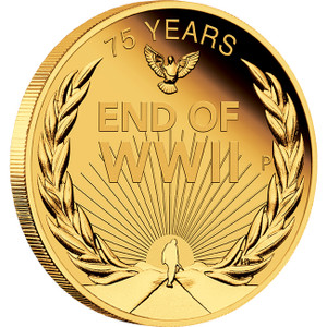 End of WWII 75th Anniversary 2020 1/4oz gold coin - reverse End of WWII 75th Anniversary 2020 1/4oz gold coin - reverse