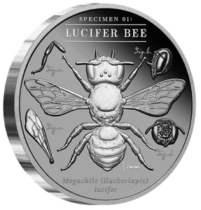 Australia's Dark Bees - 2026 Lucifer Bee 2oz Black Proof Coin - reverse angle