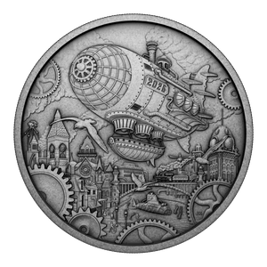 2026 $50 Fine Silver Coin - A Whimsical Tale - Blimp - reverse