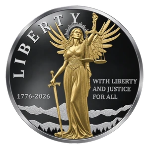 2026 Niue Winged Liberty Gold Gilt 1oz Silver Coin - reverse