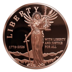 2026 Liberia Winged Liberty 5oz Copper Coin - reverse