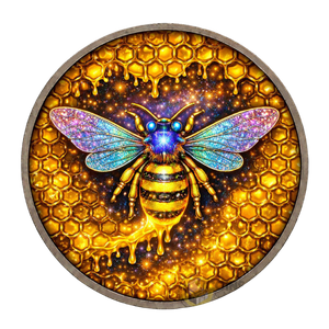 EXCLUSIVE BEE Glitter Wings Series 1oz Copper Medal - Gilded Edition - REVERSE