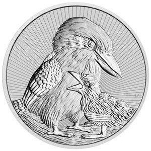 2020 Australian Kookaburra Mother & Baby 2oz Silver Bullion Piedfort Coin - reverse 2020 Australian Kookaburra Mother & Baby 2oz Silver Bullion Piedfort Coin - reverse