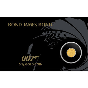 007 James Bond 2020 0.5g Gold Coin in Card 007 James Bond 2020 0.5g Gold Coin in Card