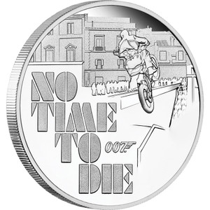 2020 James Bond - No Time To Die 1oz Silver Proof Coin - reverse 2020 James Bond - No Time To Die 1oz Silver Proof Coin - reverse