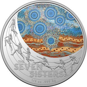 2020 Star Dreaming - The Seven Sisters 1/2oz Silver Coin - reverse 2020 Star Dreaming - The Seven Sisters 1/2oz Silver Coin - reverse