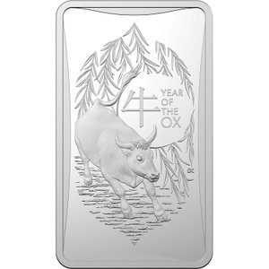 2021 $1 Lunar Year Of The Ox 1/2oz Silver Frosted Ingot - reverse