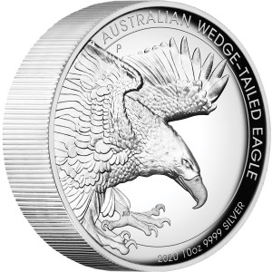 Australian Wedge-tailed Eagle 2020 10oz Silver Proof High Relief Coin - reverse Australian Wedge-tailed Eagle 2020 10oz Silver Proof High Relief Coin - reverse