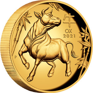 Australian Lunar Series III 2021 Year of the Ox 1oz Gold Proof High Relief Coin - reverse Australian Lunar Series III 2021 Year of the Ox 1oz Gold Proof High Relief Coin - reverse