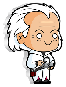 2020 Back to the Future 1oz “Doc” Brown Silver Collectible Coin - reverse 2020 Back to the Future 1oz “Doc” Brown Silver Collectible Coin - reverse