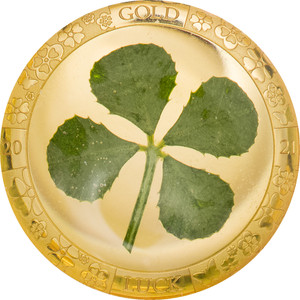 2021 Four Leaf Clover 1g Gold Proof Coin - reverse