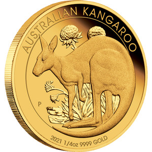 Australian Kangaroo 2021 1/4oz Gold Proof Coin - reverse Australian Kangaroo 2021 1/4oz Gold Proof Coin - reverse