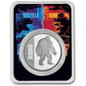 2021 $2 Kong 1oz Silver Bullion Coin In TEP - reverse in card 2021 $2 Kong 1oz Silver Bullion Coin In TEP - reverse in card