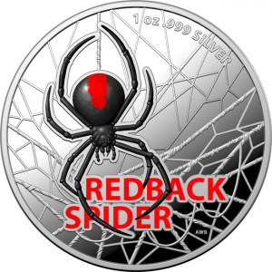 2021 1oz Australia's Most Dangerous - Redback Spider 999 Silver Coloured Proof Coin - reverse 2021 1oz Australia's Most Dangerous - Redback Spider 999 Silver Coloured Proof Coin - reverse