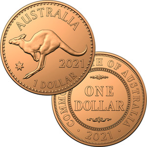 2021 $1 Australian Pennies 1911-1964 Copper Unc Two-Coin Set - reverse 2021 $1 Australian Pennies 1911-1964 Copper Unc Two-Coin Set - reverse