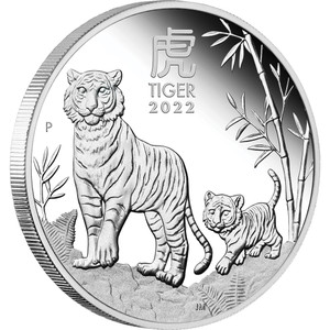Australian Lunar Series III 2022 Year Of The Tiger Lunar 1/2oz Silver Proof Coin - reverse Australian Lunar Series III 2022 Year Of The Tiger Lunar 1/2oz Silver Proof Coin - reverse
