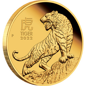 Australian Lunar Series III 2022 Year Of The Tiger Lunar 1/4oz Gold Proof Coin - reverse Australian Lunar Series III 2022 Year Of The Tiger Lunar 1/4oz Gold Proof Coin - reverse