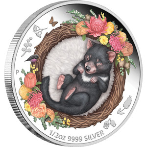 Dreaming Down Under – Tasmanian Devil 2021 1/2oz Silver Proof Coloured Coin - reverse Dreaming Down Under – Tasmanian Devil 2021 1/2oz Silver Proof Coloured Coin - reverse
