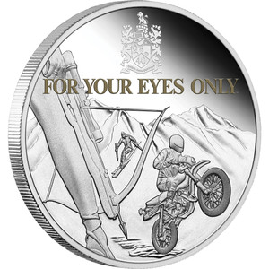 James Bond For Your Eyes Only 40th Anniversary 2021 1oz Silver Proof Coloured Coin - reverse James Bond For Your Eyes Only 40th Anniversary 2021 1oz Silver Proof Coloured Coin - reverse