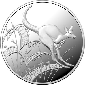 2022 $1 Kangaroo Bounding 1/2oz Silver Proof Coin - reverse 2022 $1 Kangaroo Bounding 1/2oz Silver Proof Coin - reverse