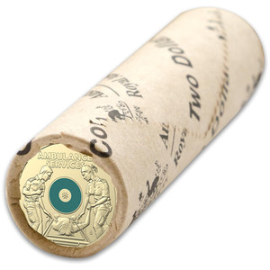 2021 $2 Circulated Coloured Coin Roll - Australian Ambulance Services - in a roll 2021 $2 Circulated Coloured Coin Roll - Australian Ambulance Services - in a roll