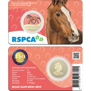 2021 150th Anniversary of the Royal Society for the Prevention of Cruelty to Animals (RSPCA) in Australia - Horse - in presentation card 2021 150th Anniversary of the Royal Society for the Prevention of Cruelty to Animals (RSPCA) in Australia - Horse - in presentation card