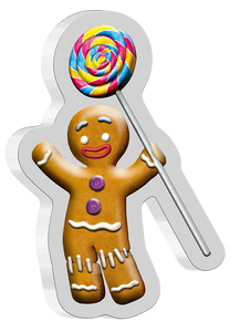 2021 Gingerbread Man 1oz Silver Shaped Coin - reverse 2021 Gingerbread Man 1oz Silver Shaped Coin - reverse