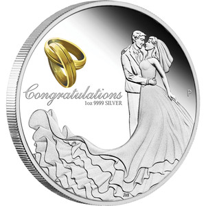 Wedding 2022 1oz Silver Proof Coin - reverse Wedding 2022 1oz Silver Proof Coin - reverse