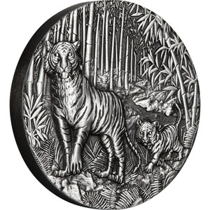 Australian Lunar Series III 2022 Year of the Tiger 2oz Silver Antiqued Coin - reverse Australian Lunar Series III 2022 Year of the Tiger 2oz Silver Antiqued Coin - reverse