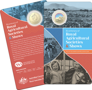 Bicentenary of the Royal Agricultural Society 2022 $1 AlBr Coloured Uncirculated - in presentation card Bicentenary of the Royal Agricultural Society 2022 $1 AlBr Coloured Uncirculated - in presentation card