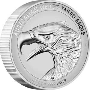 Australian Wedge-Tailed Eagle 2022 2oz Silver Enhanced Reverse Proof High Relief Piedfort Coin - reverse Australian Wedge-Tailed Eagle 2022 2oz Silver Enhanced Reverse Proof High Relief Piedfort Coin - reverse