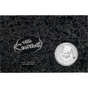 Bart Simpson 2022 1oz Silver Coin in Card - in presentation card Bart Simpson 2022 1oz Silver Coin in Card - in presentation card